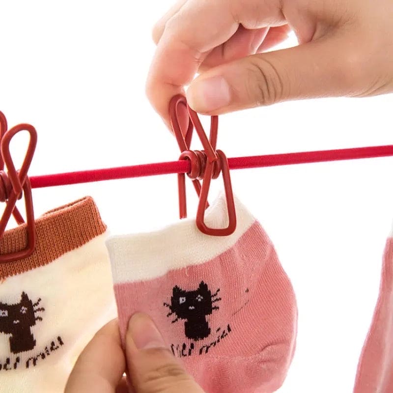 12 Clips Elastic Laundry Rope, Portable Multifunctional Drying Clips, Garden Windproof Clothesline With Clips, Portable Stretchable Line, Traveling Hanger Elastic Rope, Adjustable Laundry Clothesline, Windproof Stretch Drying Rack 12 Clips Elastic Laundry Rope, Portable Multifunctional Drying Clips, Garden Windproof Clothesline With Clips, Portable Stretchable Line, Traveling Hanger Elastic Rope, Adjustable Laundry Clothesline, Windproof Stretch Drying Rack